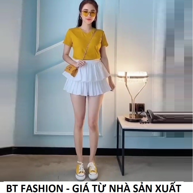 Váy Xòe Dập Ly Thời Trang BT Fashion (Dập Ly 2 Tầng) - VA02 - Có quần lót bên trong, Hình Thật, Video