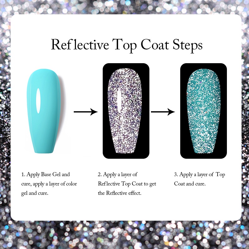 Sơn móng tay UR SUGAR màu phản quang sáng bóng 22 kiểu tùy chọn 7.5ml