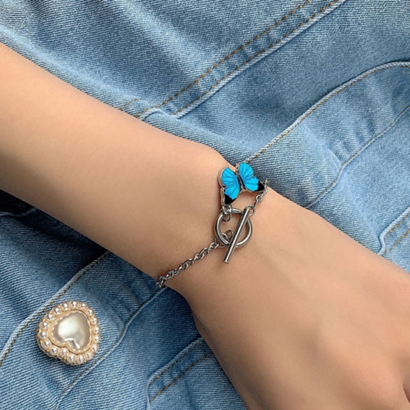 Vòng tay thiết kế hình bướm xinh xắn phong cách Hàn Quốc