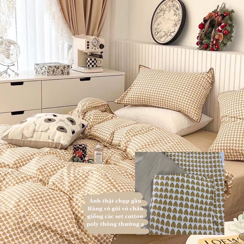 Set Bộ Vỏ Chăn Ga Cotton Poly Tone Màu Nâu - Be Mới Nhất Tại Shinbedding