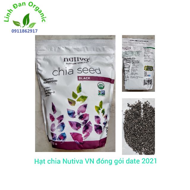 Combo 4 túi Hạt Chia Mỹ Nutiva 907gr hạn dùng 2023 luôn có hàng mới