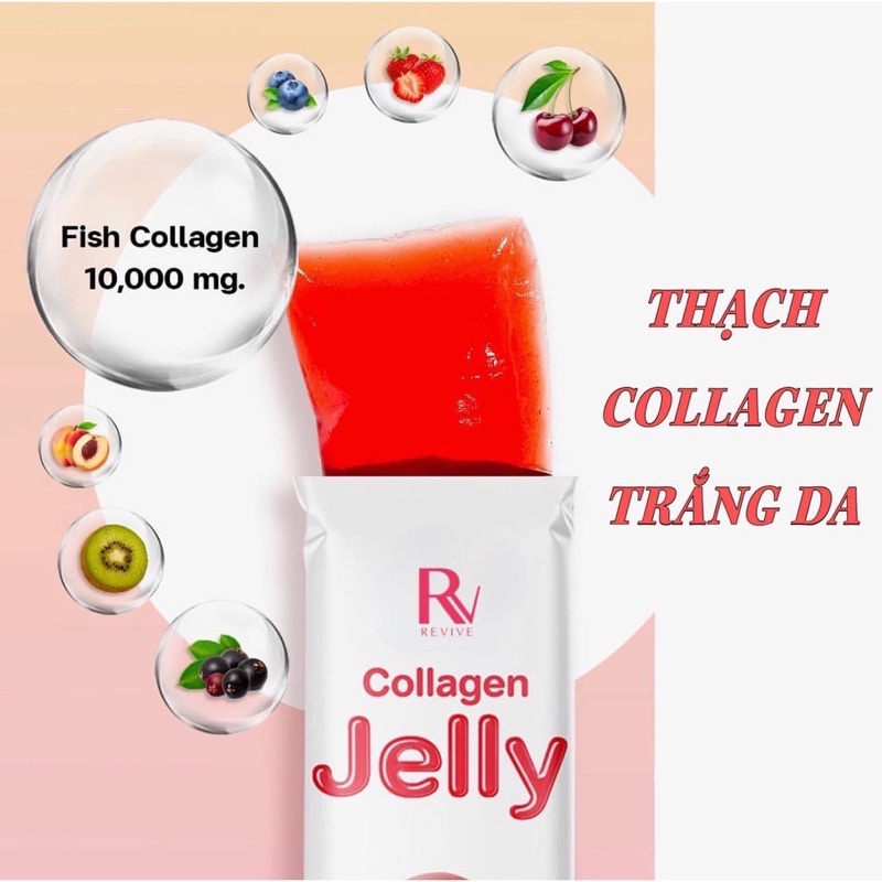 Thạch lựu trắng da Jelly Collagen Thụy Sĩ Revive hộp 7 gói - CO026