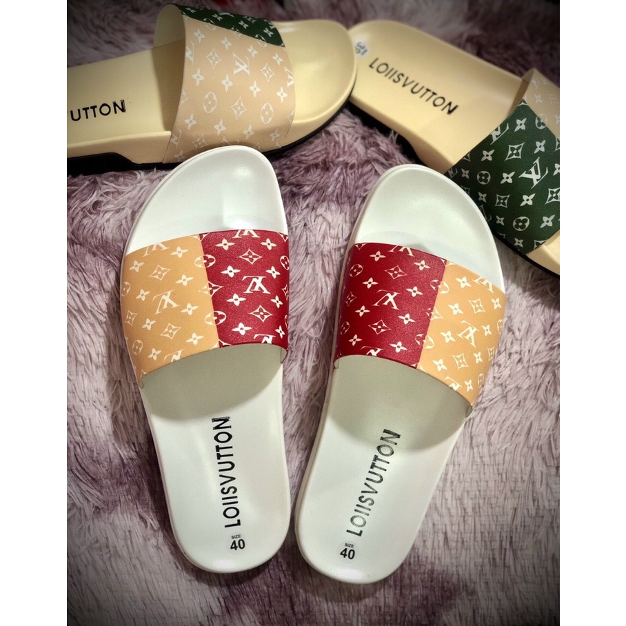 Dép Quai Ngang LV Da PU Nam, Nữ, Unisex Quai Họa Tiết Thiết Kế Thời Trang,Cao Cấp, Êm Chân, Chất Lượng