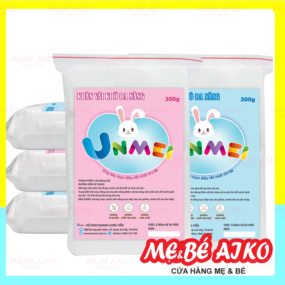 [Combo 5 Gói] Khăn Vải Khô Đa Năng Unmei 300g