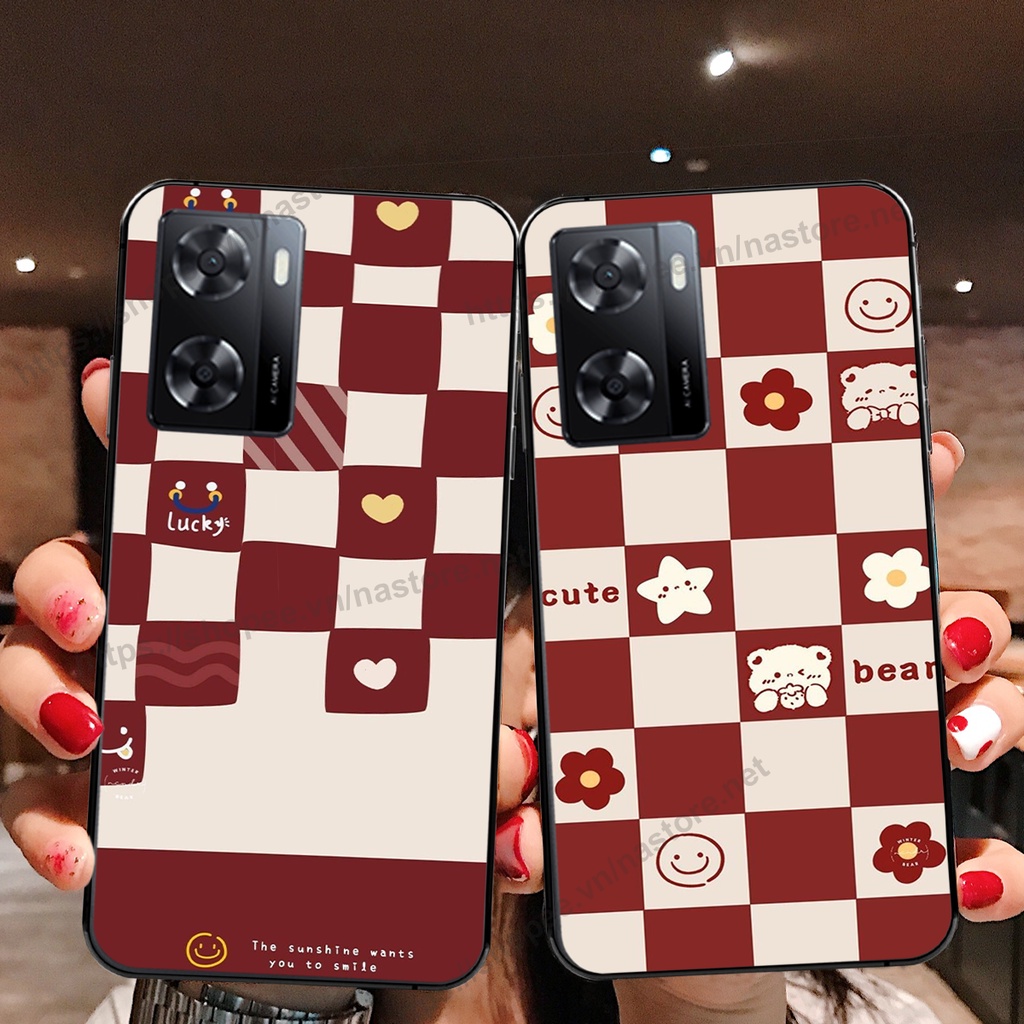 ỐP lưng Oppo A57 5G - Oppo A57 2022 trái tim gấu bo viền chất lượng cao cực đẹp