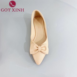 Giày Búp Bê Nơ Gót Xinh GX276 Da Mềm