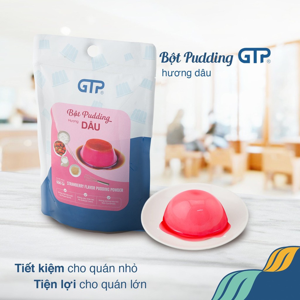 Bột pudding dâu thạch trà sữa 500gr Gia Thịnh Phát - GTP đủ vị