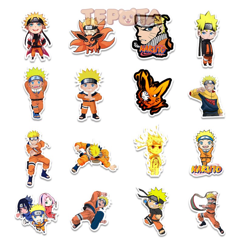 Naruto Sticker TEPOTA Set 50 Miếng Dán Trang Trí Hình Hoạt Hình Không Thấm Nước Dán Mũ Bảo Hiểm, Xe, Laptop ST04