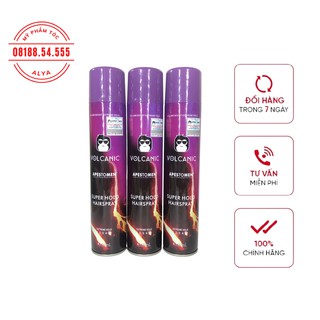 Gôm, keo xịt tóc VOLCANIC 350ml tạo kiểu giữ nếp cho tóc. HÀNG CHÍNH HÃNG