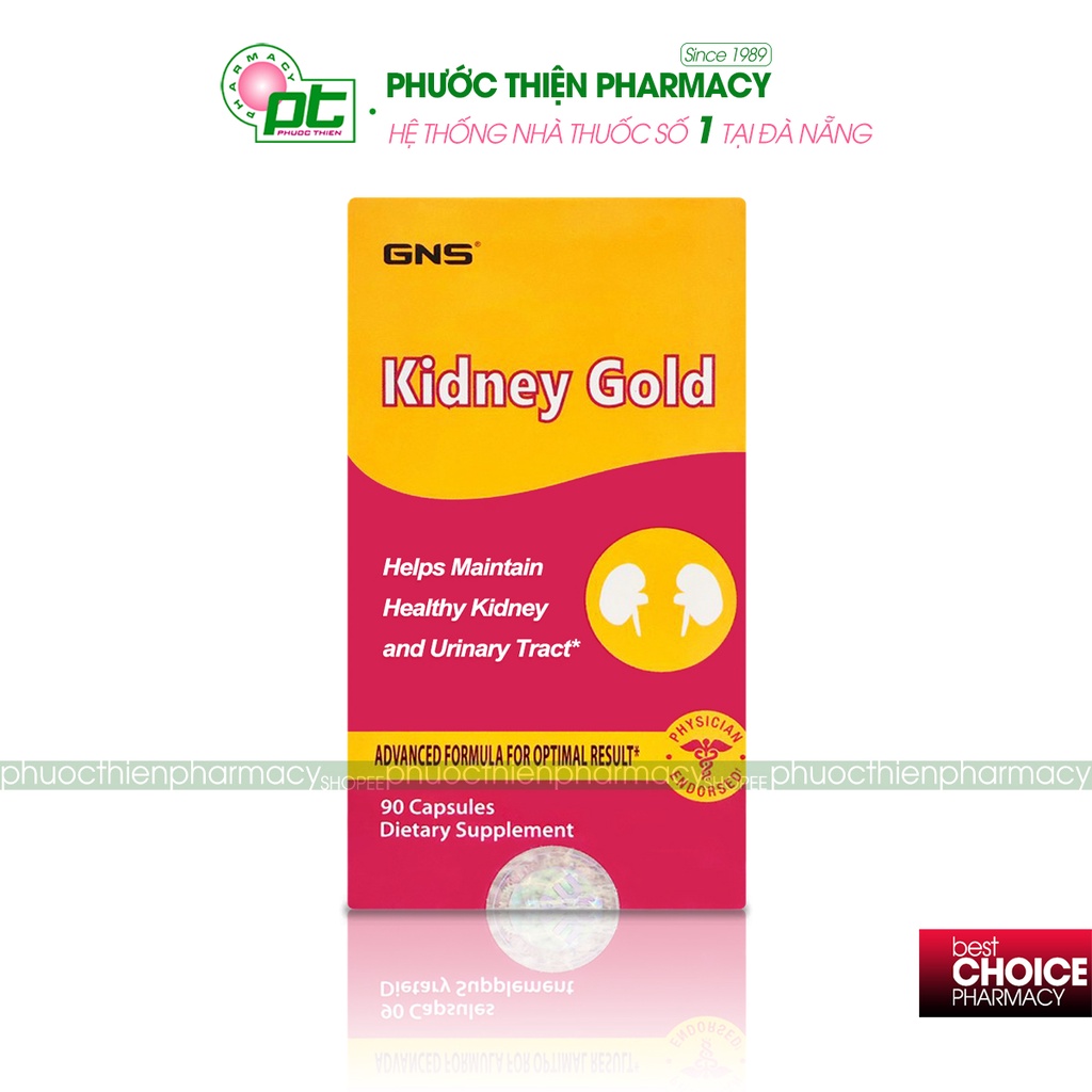 Kidney Gold viên uống bổ thận, hỗ trợ giảm tiểu đêm cho nam và nữ Lọ 90 Viên - nhathuocphuocthien ngừa viêm tiết niệu