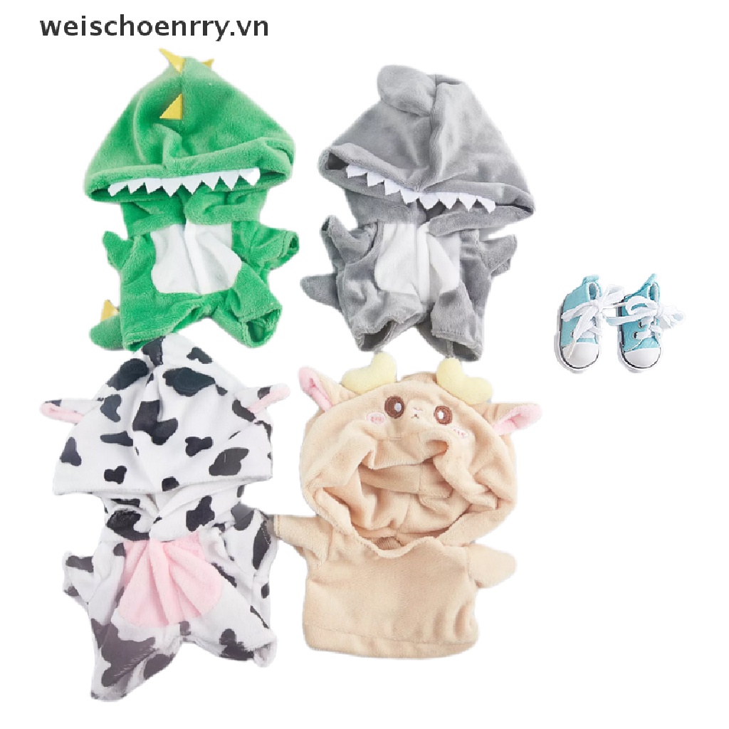 【WW】 Dinosaur Onesie Pants 20cm Doll Suit Pajamas Doll Clothes Doll Accessories .