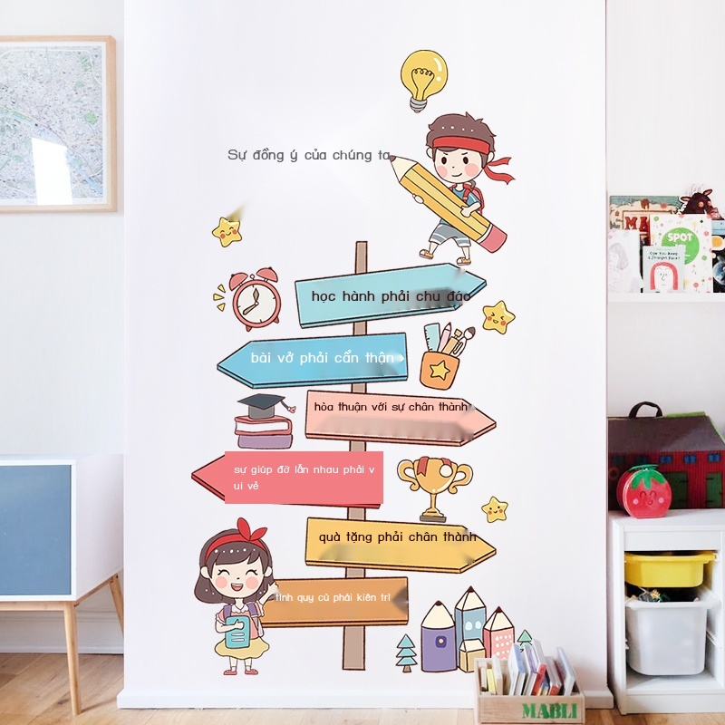 Miếng Dán Tường Trang Trí Lớp Học/ Trường Mẫu Giáo/ Trường Mẫu Giáo Tiện Dụng
