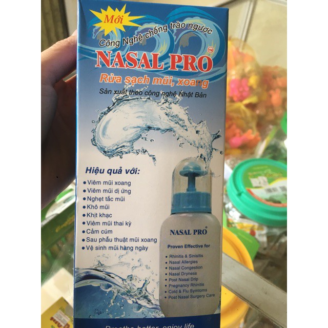 Bình rửa mũi Nasal Pro  có van thông khí giúp ngăn ngừa chất lỏng chảy ngược, dùng được cho cả người lớn và trẻ nhỏ