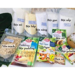 Bột hữu cơ làm bánh cho bé/ bột mì, bột bắp, bột năng, gelatin, pudding, bột nếp, bột nở, men nở, đường, bột gạo