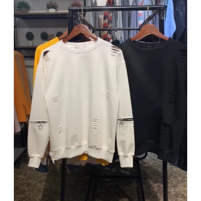 [Hình thật 100%] Áo sweater mix khoá tay cực chất | BigBuy360 - bigbuy360.vn