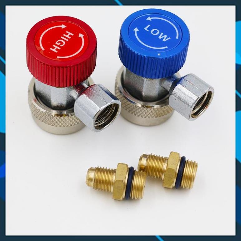 Cặp van đồng hồ nạp ga điều hòa, van sạc ga ô tô cao áp và hạ áp hàng chuẩn