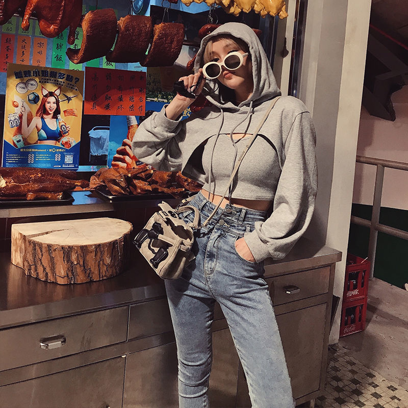 Áo Hoodie Dài Tay Cá Tính Dễ Phối Đồ Dành Cho Nữ