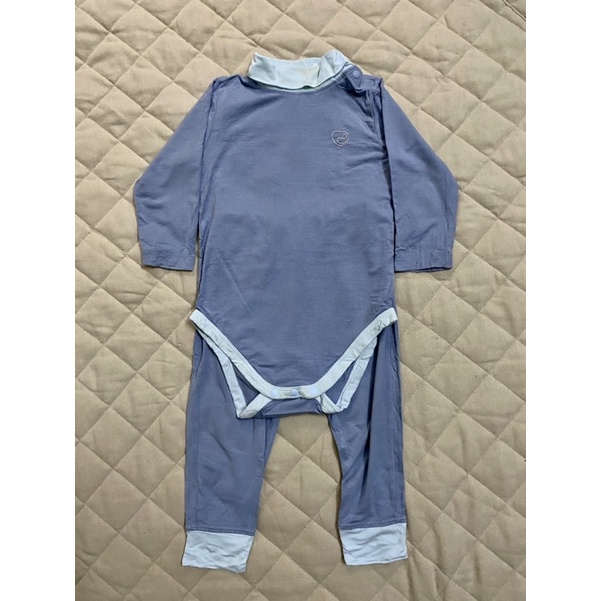 Bộ dài tay cài đũng Bu size 9-12m