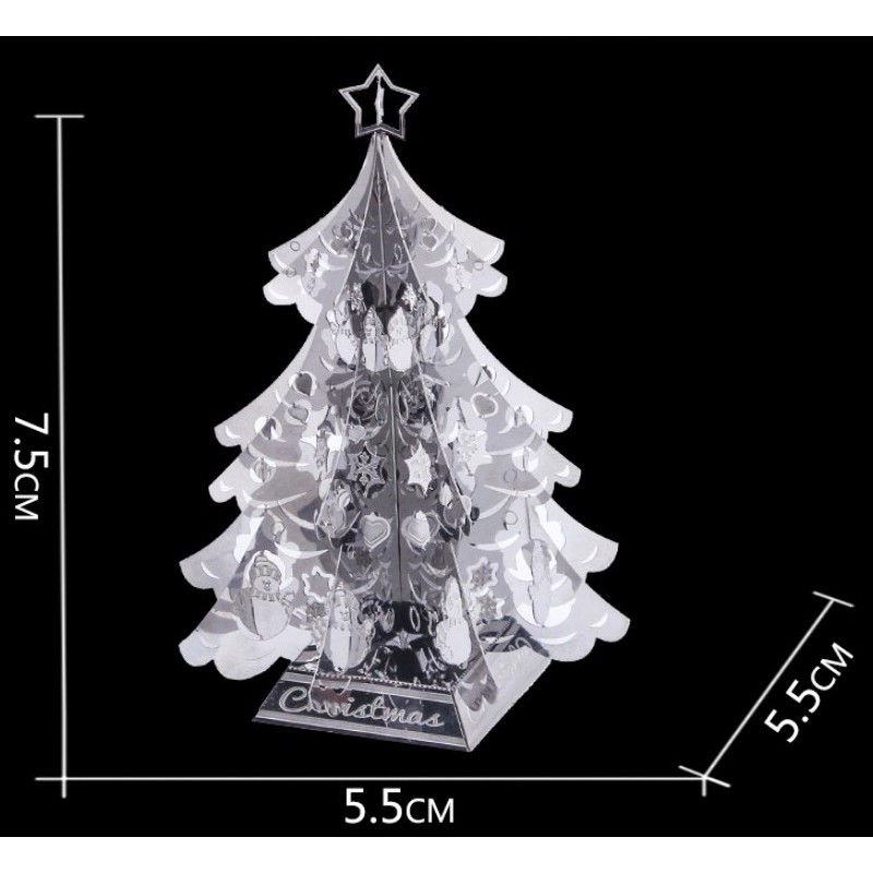 Mô hình lắp ghép kim loại 3d cây thông giáng sinh
