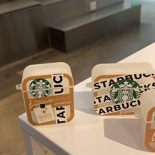 Vỏ bảo vệ hộp sạc tai nghe AirPods Pro/AirPods 3/Pro 2 Gen dáng vuông in họa tiết Starbucks