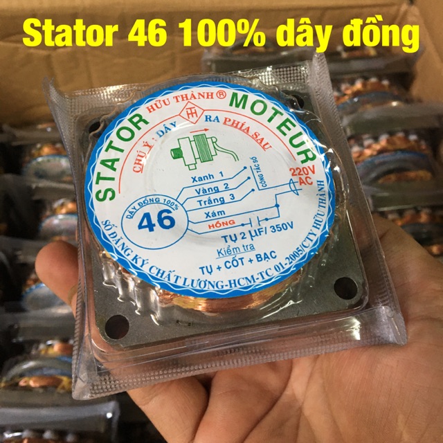 Stator 46 quạt B3 B4 100% dây đồng