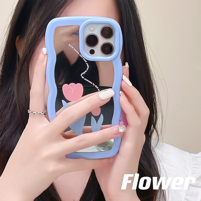 Ốp lưng iphone Ốp Điện Thoại Họa Tiết Ren Hoa Tráng Gương Cho iphone 11 / 12 / x / 8plus / 13Pro Dinuo case