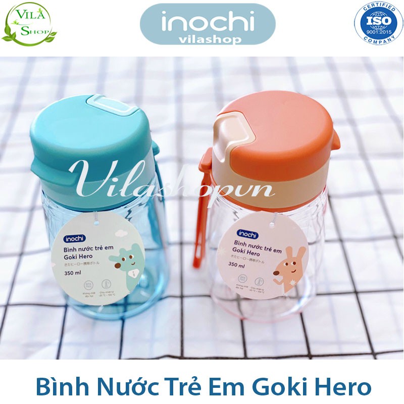 Bình Nước Cho Bé, Bình Nước Goki Hero 350ml Cao Cấp Chính Hãng Inochi Đạt Tiêu Chuẩn Xuất Nhật Châu Âu Eu