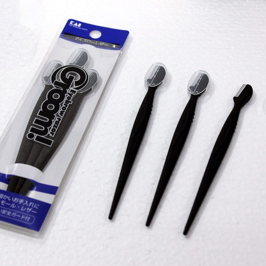 Dao Tỉa Chân Mày Kai Groom Eyebrow Razor ( Set 3 Cây)