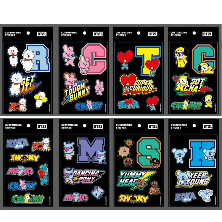 Sticker in hình hoạt hình BT21 dễ thương dùng trang trí đẹp mắt