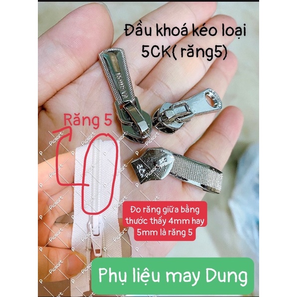 đầu khoá/ củ khoá gắn dây kéo răng cước