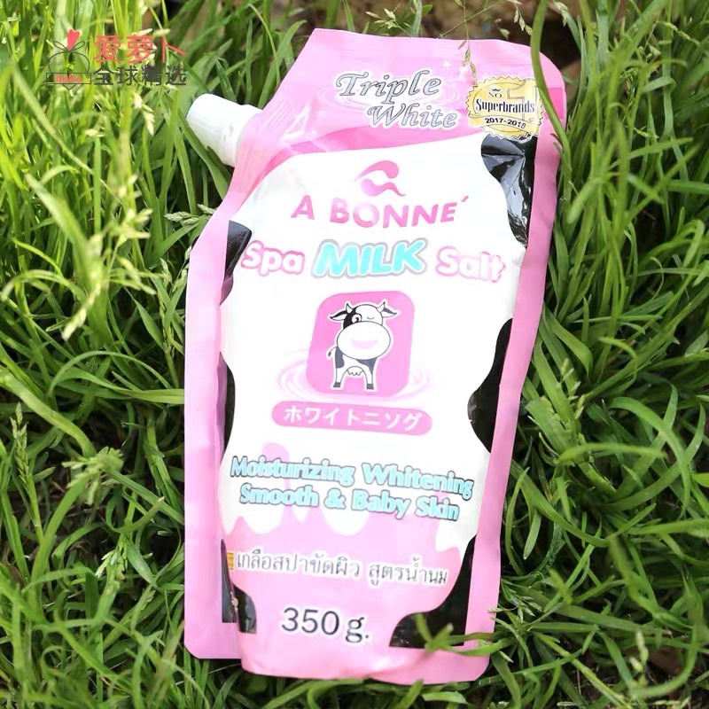 [Chuẩn Thái Lan] Muối Tăm Sữa Bò A Bonne Spa Milk Salt - Tẩy Tế Bào Chết Body Và Mặt Thái Lan Hương Sữa Tươi Gói 350g