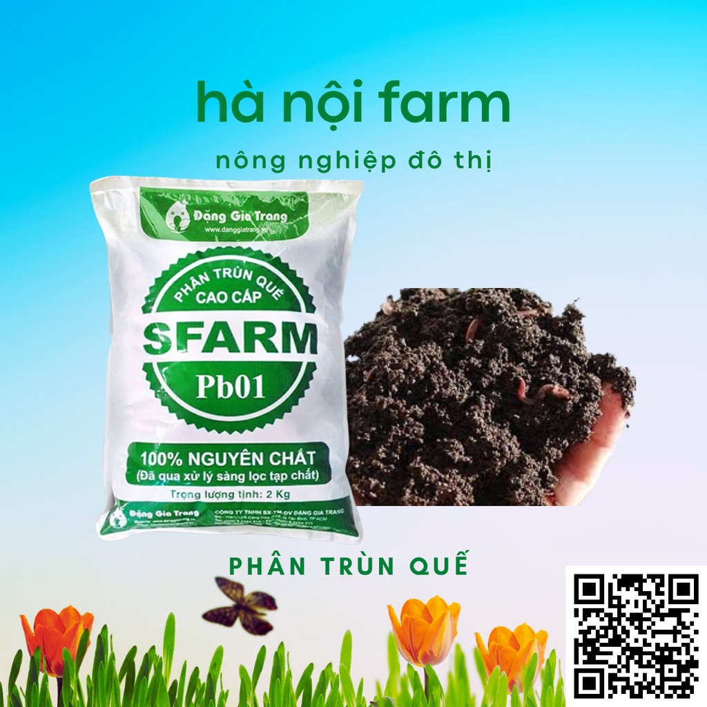 2kg Phân Trùn Quế SFARM  Dạng Bột  Cao Cấp Chuyên Dùng Cho Rau Sạch, Hoa VÀ Cây Cảnh