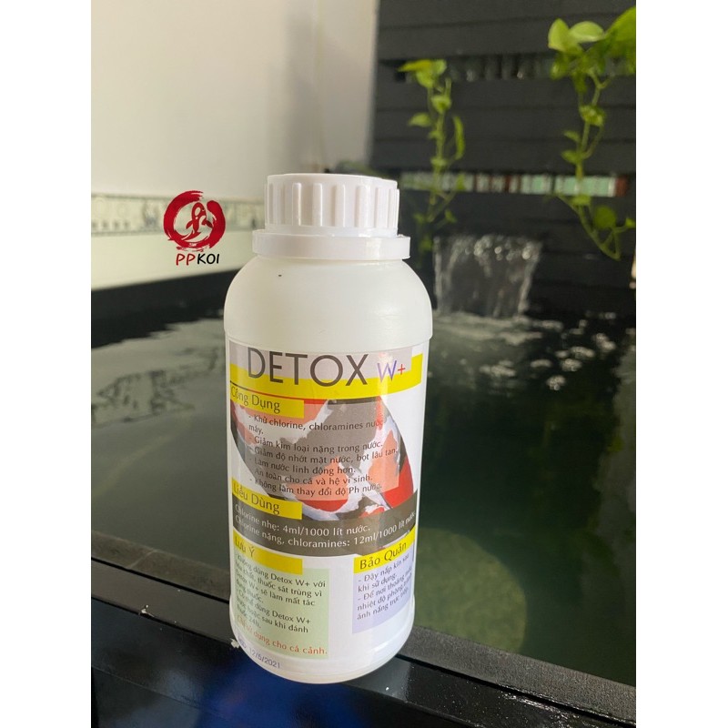 Dung dịch khử clo trong nước máy, giảm kim loại nặng trong nước giếng Detox W+ - 500ml