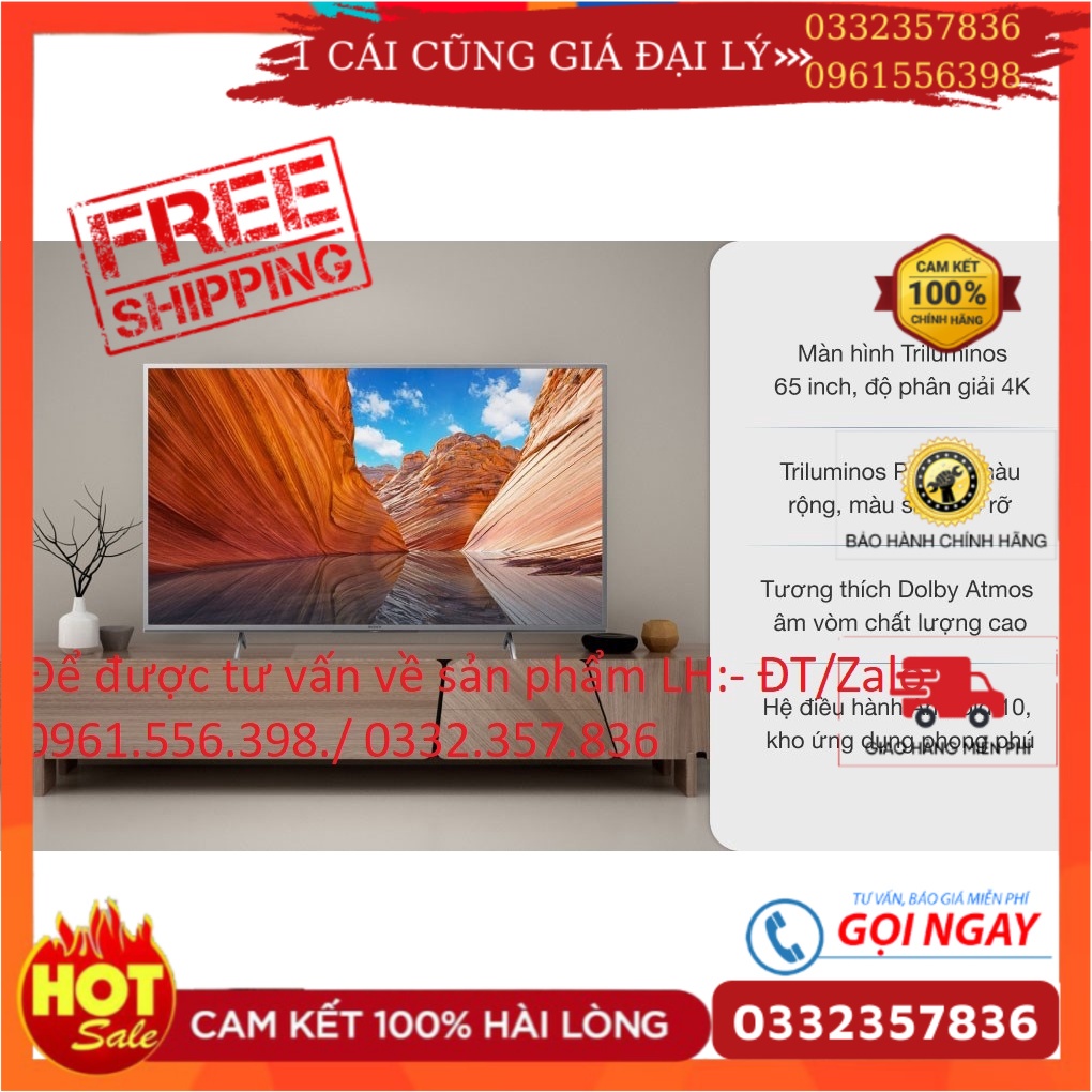 Smart Tivi Sony 65 Inch 4K UHD KD-65X80J < Chính hãng BH:24 tháng tại nhà toàn quốc>