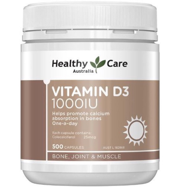 Viên uống healthy care vitamin D3 1000IU