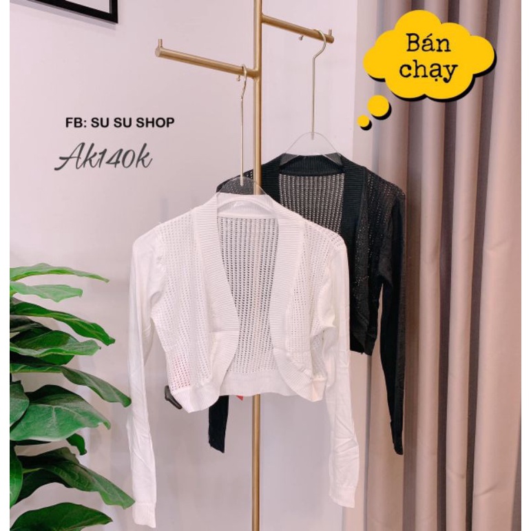 Áo khoác len ngắn mặc váy, đầm. Áo khoác Cardigan nhẹ tay dài [ON]