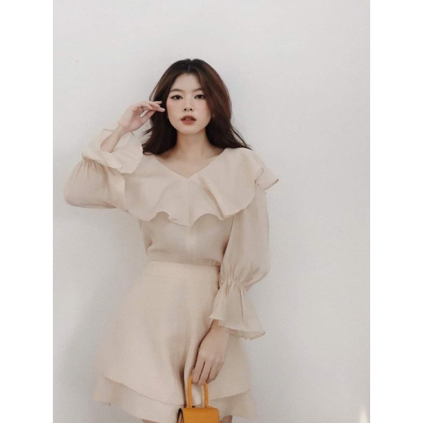 Set Áo Lụa Đũi Khoét Vai + Quần short Chất Taffa