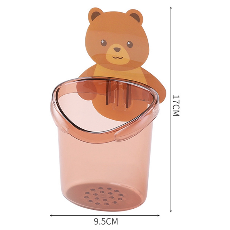 Cốc Dán Tường Nhà Tắm Hình Gấu Nâu Dễ Thương - Cốc Đựng Bàn Chải Đánh Răng - Cốc Hình Gấu