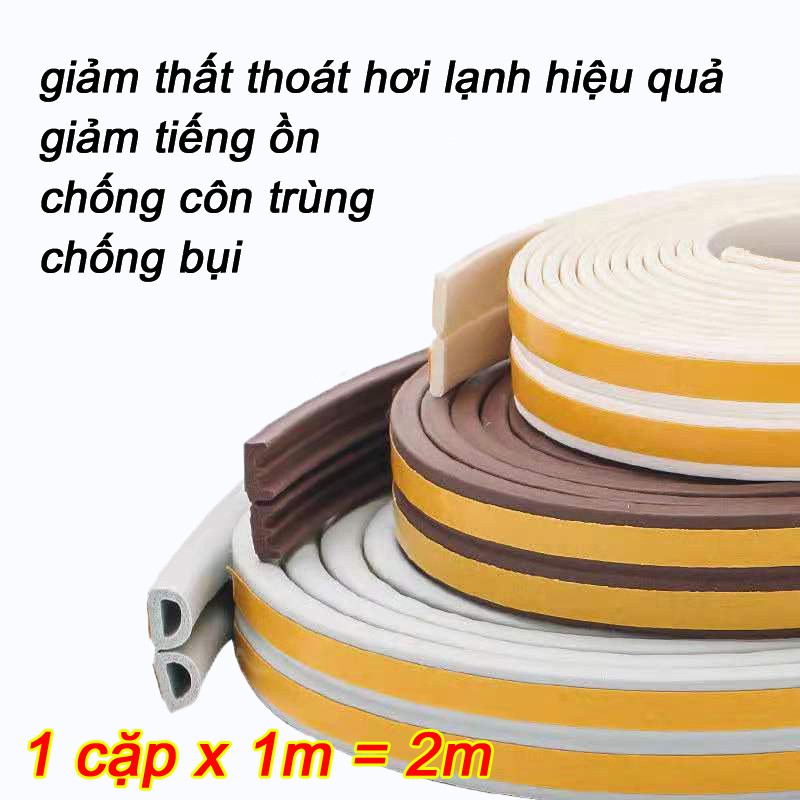 Nẹp xốp khe cửa có keo cách âm chống tiếng ồn chống bụi chống hơi lạnh thất thoát