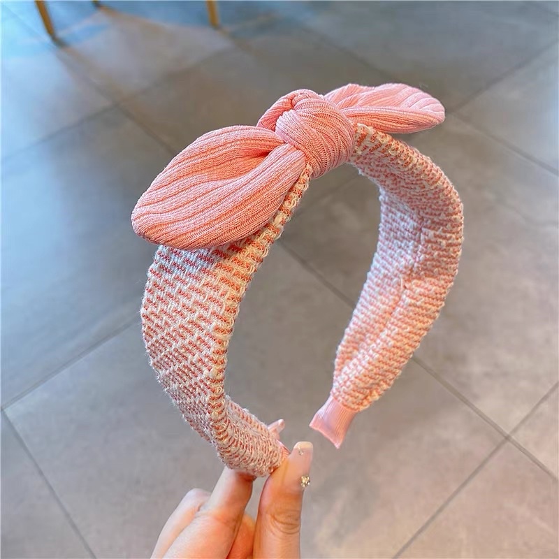 Bờm / cài nơ vải hồng dễ thương cho bé và bạn gái