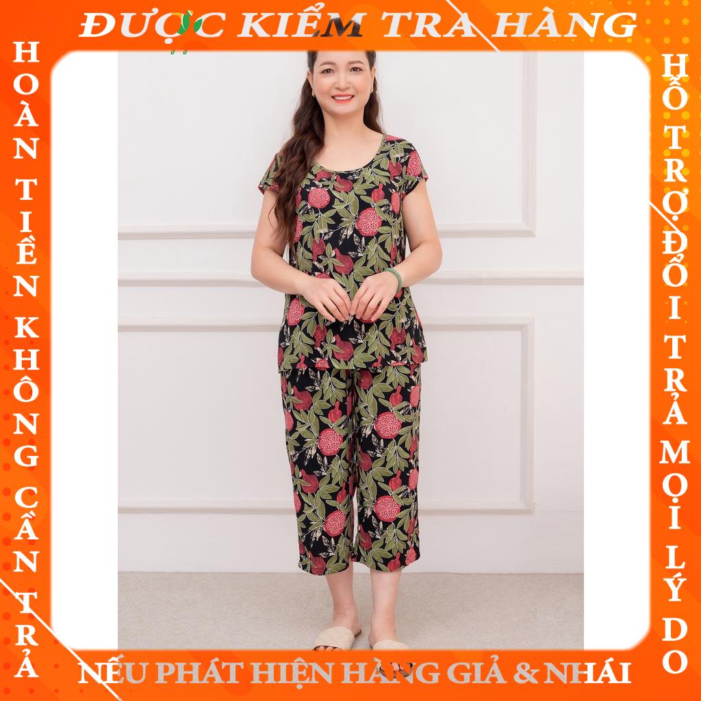Bộ lanh trung niên quần lửng áo cộc tay B06.2201 - Thời Trang Gia Đình VT ehana