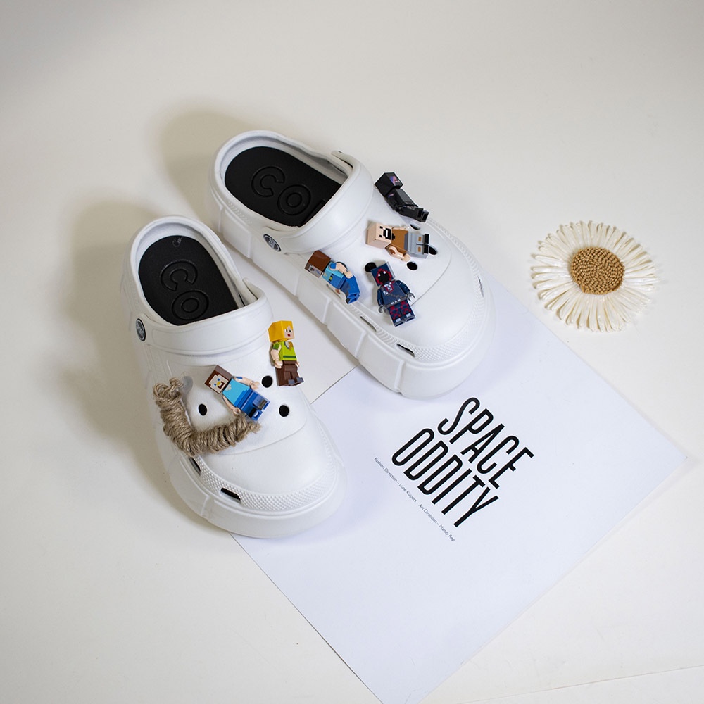 Bộ Phụ Kiện Trang Trí Giày Họa Tiết Hoạt Hình Lego Minecraft Croc 3D Cho Nam