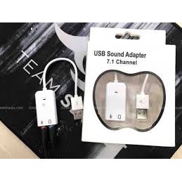 Usb Sound Có Dây 7.1 (Cáp Chuyển Đổi Từ USB ra âm thanh cổng 3.5- Full Box- Bảo Hành 1 Tháng - 1 Đổi 1