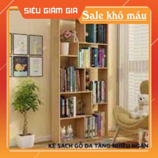Kệ sách gỗ chữ u để sàn nhiều tầng cao cấp