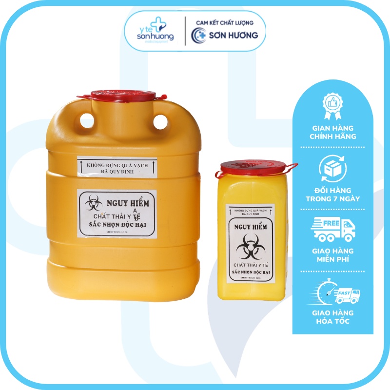 Thùng hủy kim y tế,bình hủy kim tiêm,bình đựng vật sắc nhọn 6,8 lít và 1,5 lít,
