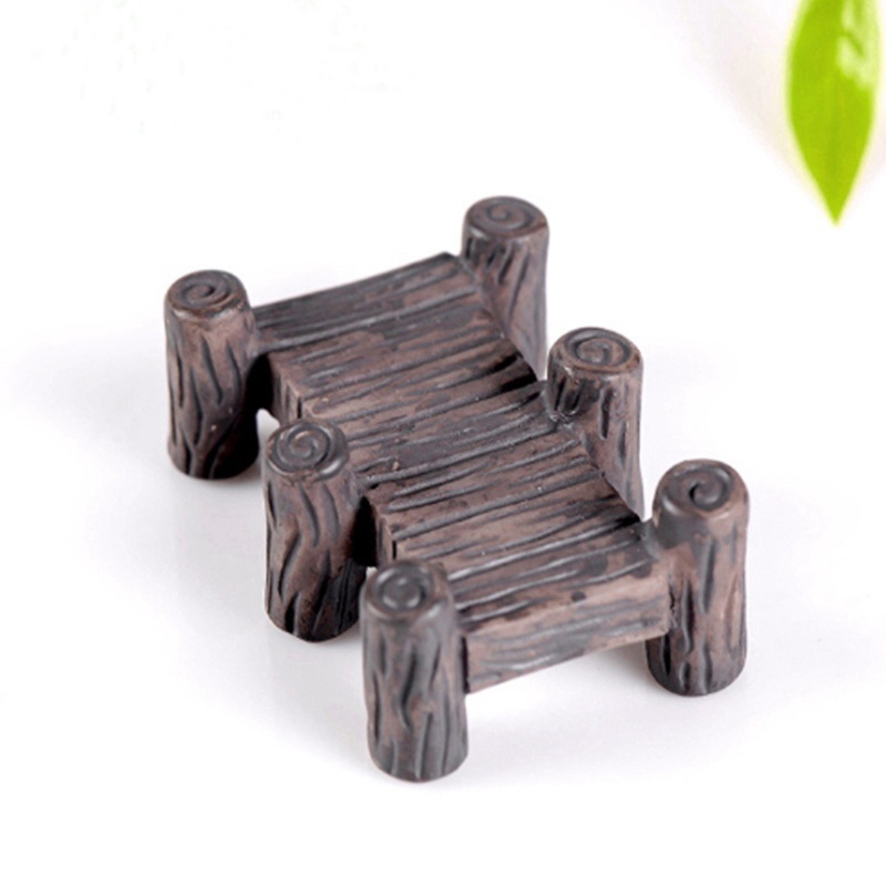 Set 2 mô hình cây cầu gỗ trang trí tiểu cảnh mini