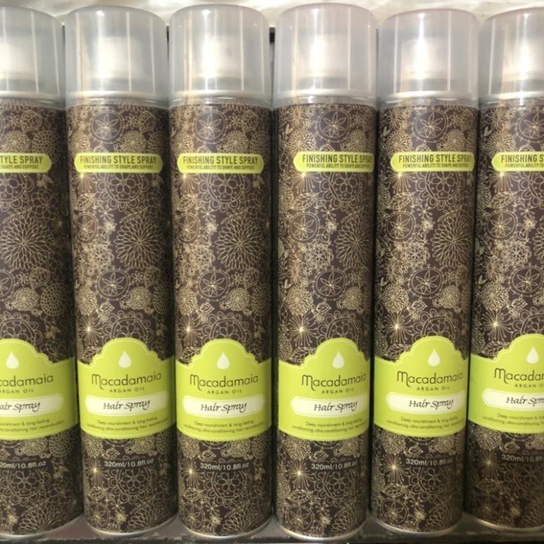 Gôm, keo xịt tóc MACADAMAIA 320ml tạo kiểu giữ nếp cho tóc. HÀNG CHÍNH HÃNG