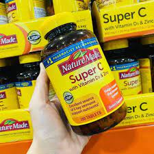 Viên Uống Nature Made Super C With Vitamin D3 & Zinc, 200 viên