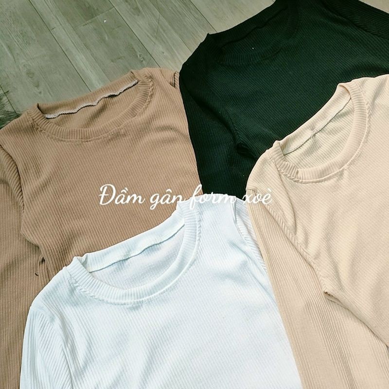 Đầm gân tay dài phôm xoè_UN