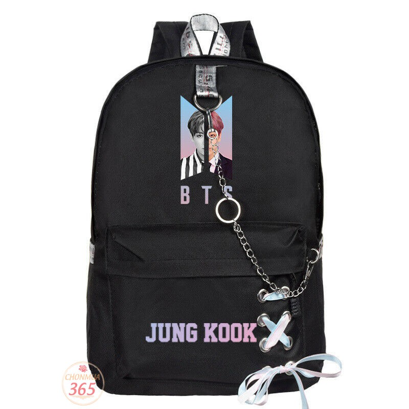 Balo Jungkook giá tốt Balo thời trang cặp sách in hình thần tượng tặng sticker BT21 Chonmua365 BLV32